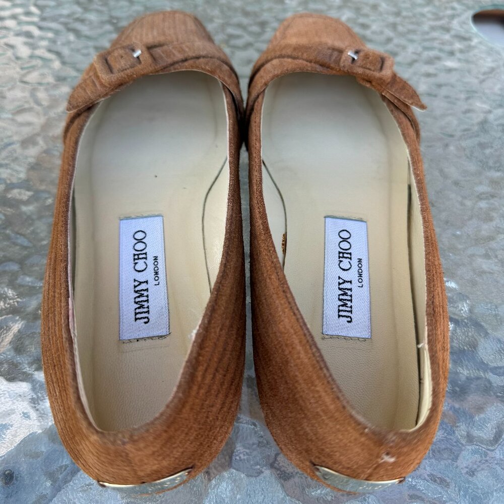 Jimmy Choo Flats Shoes Brown Suede - Picture 2 of 8